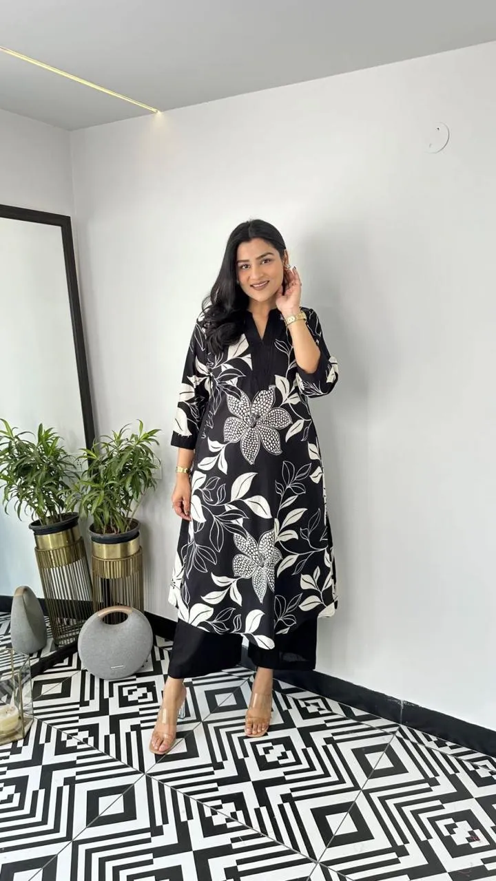 Aster Black Kurta Pants