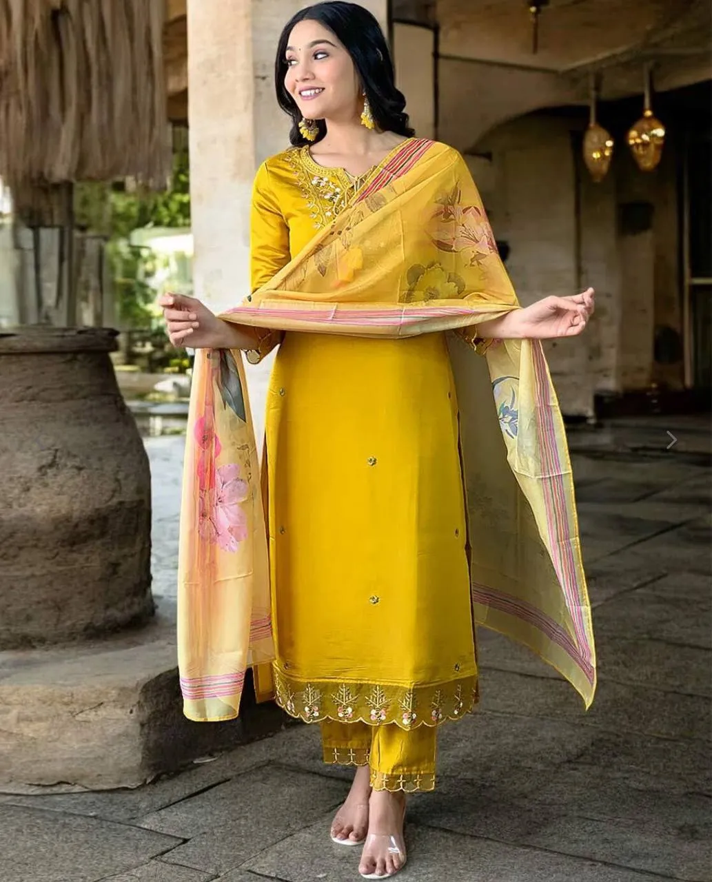 NEW DESIGNER PARTY WEAR TOP AND PANT WITH FANCY DUPPATA AND EMBROIDERY WORK