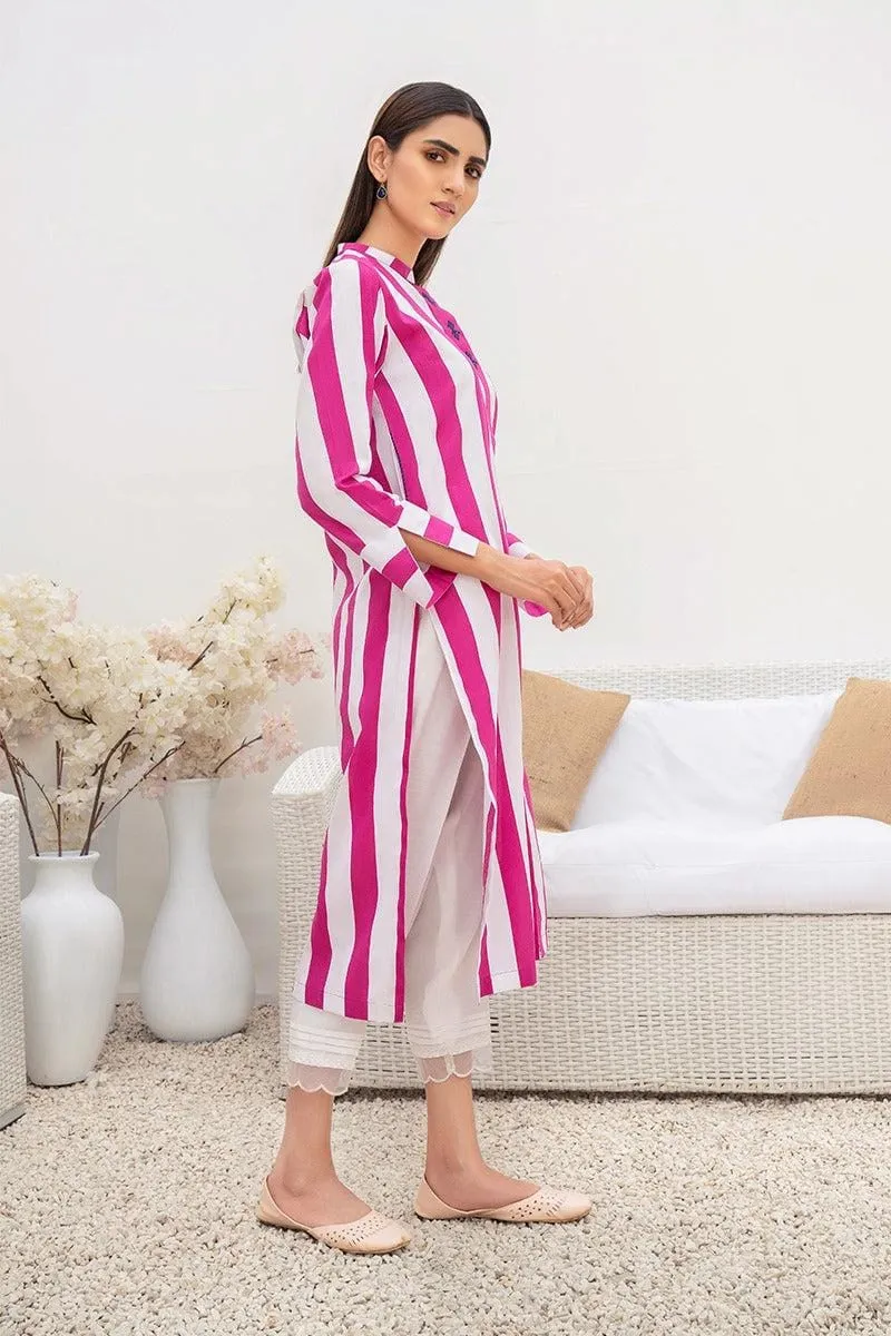 Cotton kurti with hand embroidery   Pant cotton organza border with pintas