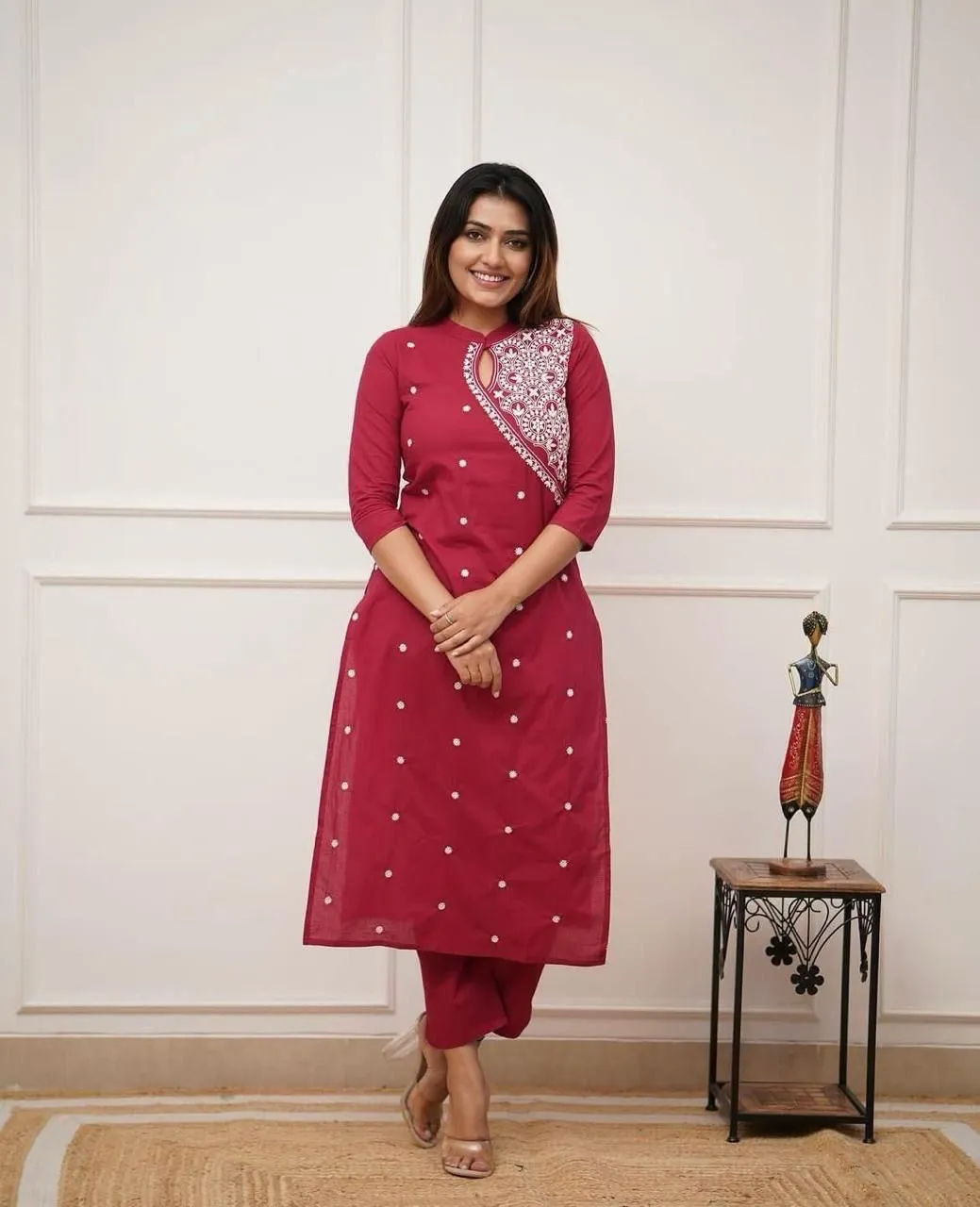 Women Embroidered Kurta Pant Set | Rayon Fabric