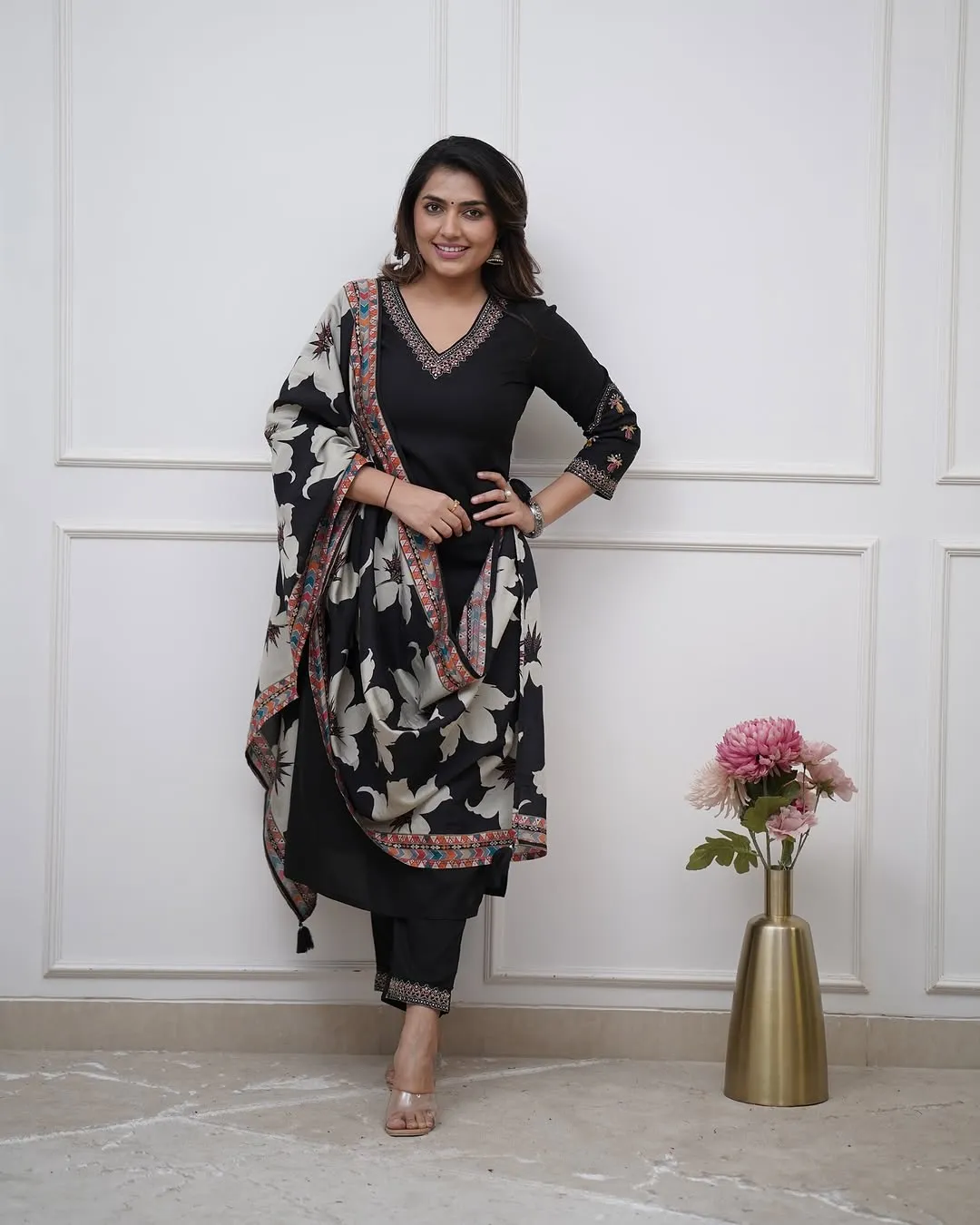 Women Viscose Rayon Kurta Salwar Dupatta Set