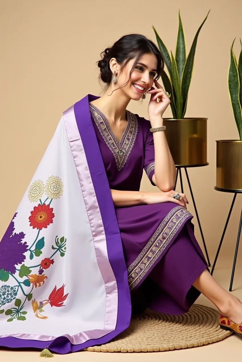 Floral Elegance  Kurta Set