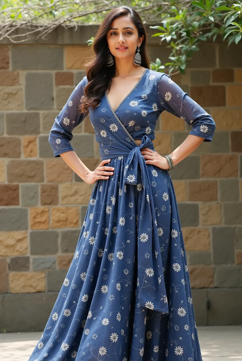 Midnight Bloom Wrap Maxi Dress