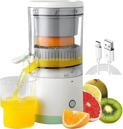 Electric Juicer Orange Squeezer Citrus Press Lemons, Portable USB Charging Electric Juicer Wireless Fruit Juicer High Juice Yield Direct for Kitchen, Travel