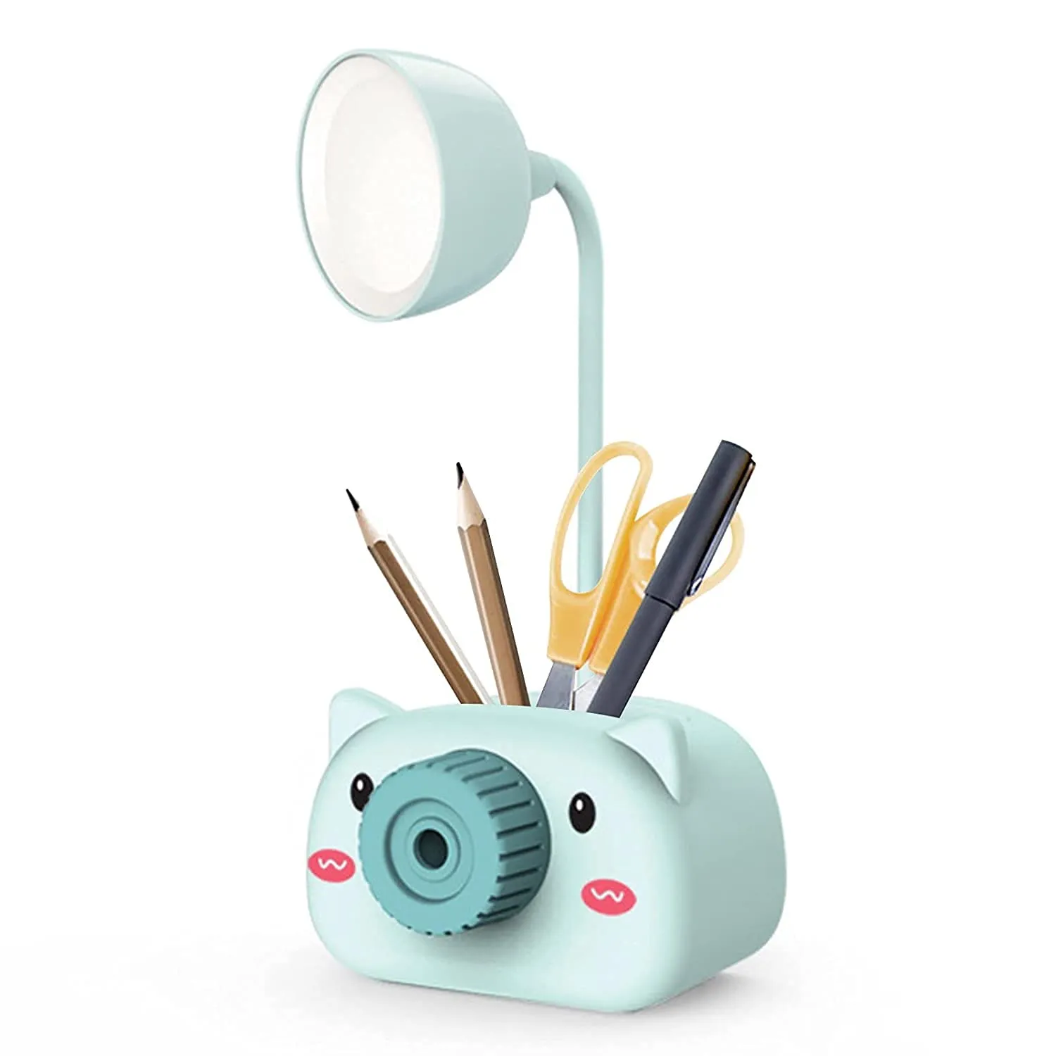 Cute Piggy Cartoon 4-in-1 LED Reading Table Lamp