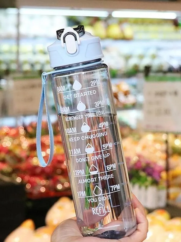 Water Bottle Transparent Motivational Water Bottles with Time Marker Leak proof & break-proof | Best Usage for Office/College (Bottle water)
