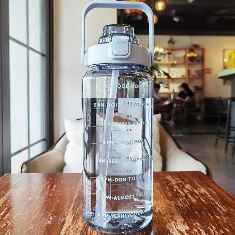 Capacity Water Bottle Transparent Motivational Water Bottles With Time Marker Leak Proof & Break-Proof | Best Usage For Office/College