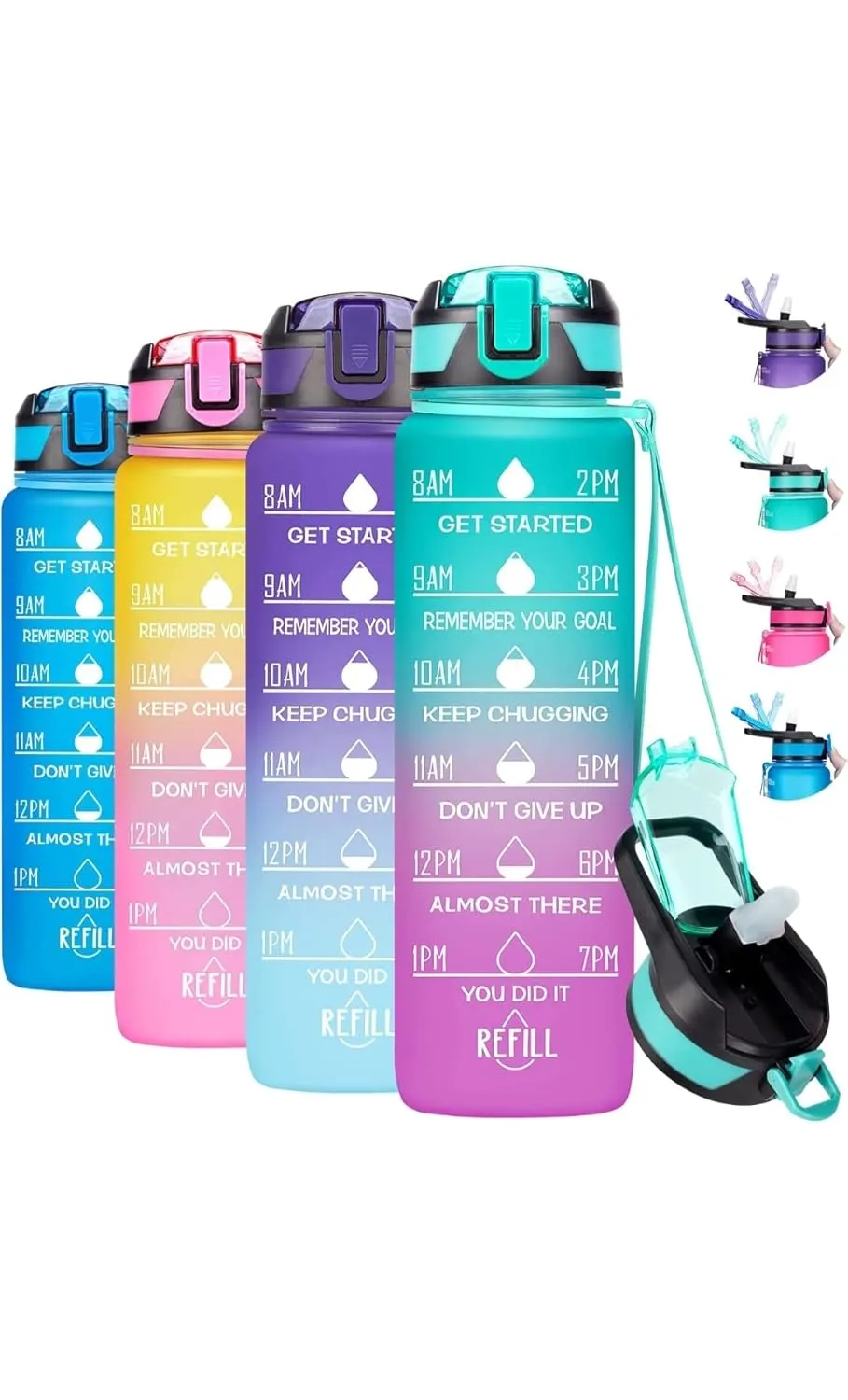 Unbreakable Timer Water Bottle 1 Ltr With Leakproof, BPA-Free/Non-Toxic Water Bottle for Home/Office/Gym,