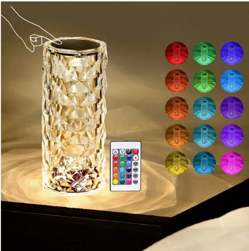 New Crystal Lamp,16 Color Changing Rose Crystal Diamond Table Lamp