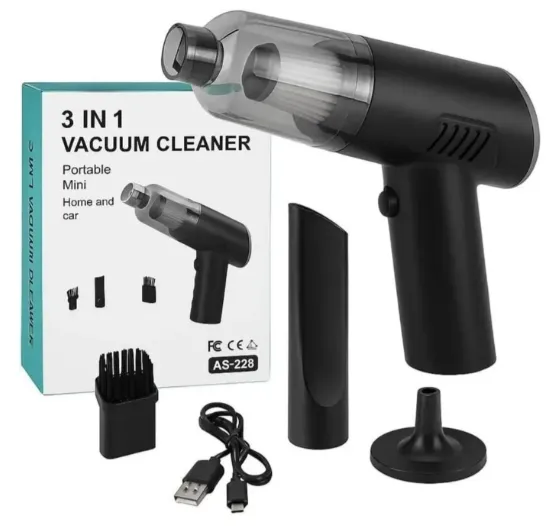 2 in 1 Portable Mini Car Vacuum Cleaner with Blower Rechargeable Wireless Handheld